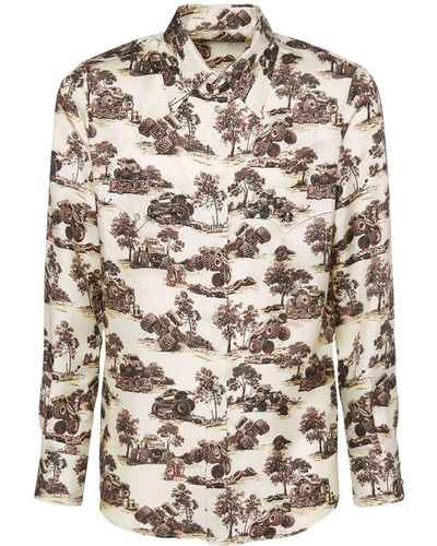 DSquared² Western Printed Silk Shirt - Multicolor