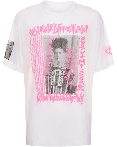 Doublet Sheer Printed Cotton T-Shirt - Pink