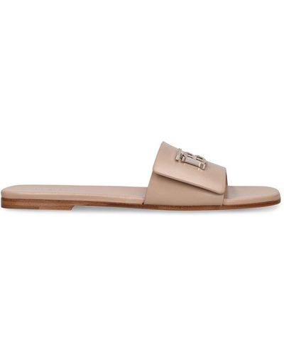 Burberry 10mm Sloane Leather Flat Sandals - Pink