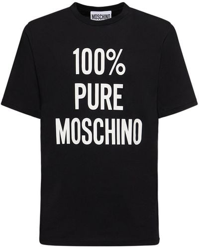Moschino T-shirt Aus Baumwolle "100% Pure " - Schwarz