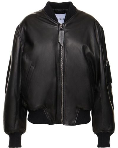 The Attico Anja Leather Jacket - Black