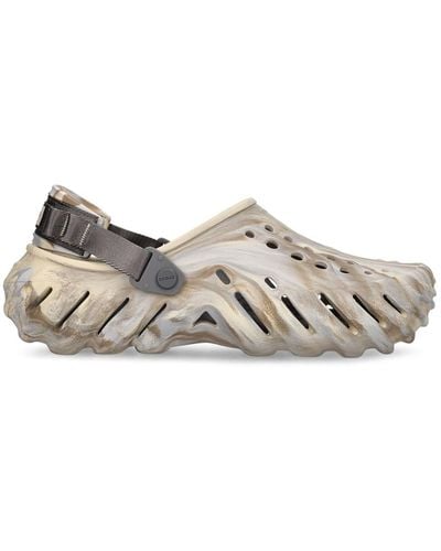 Crocs™ Echo Tonal Marble Print Clog Sandals - Natural