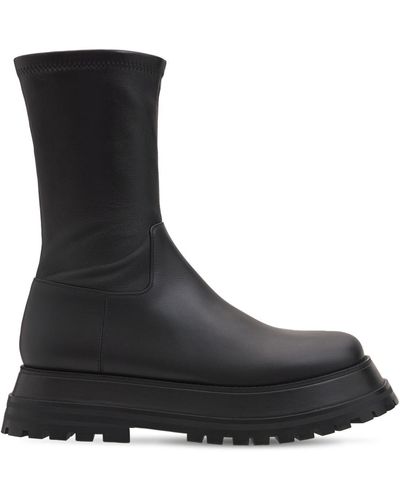 Burberry 50mm Hurr Sock Leather Boots - Black