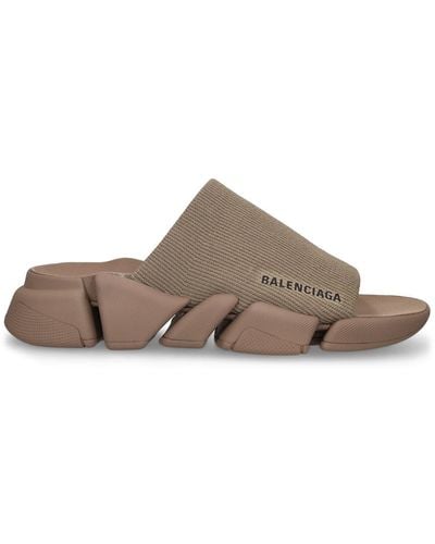 Balenciaga 30Mm Speed 2 Knit Slide Sandals - Brown