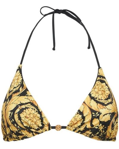 Versace Top bikini stampa barocco - Metallizzato