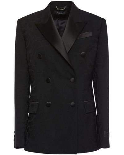 Versace Barocco ウールテーラードジャケット - ブラック