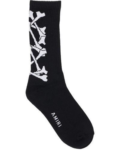 Amiri Bones Logo Cotton Blend Socks - Black