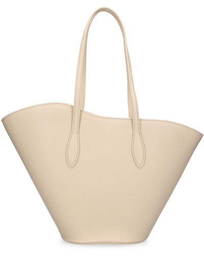Little Liffner Tall Tulip Leather Tote Bag - Natural