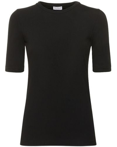 Brunello Cucinelli Stretch Jersey T-Shirt - Black