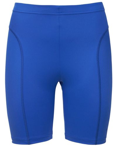 Balenciaga Shorts Biker De Jersey Stretch - Azul