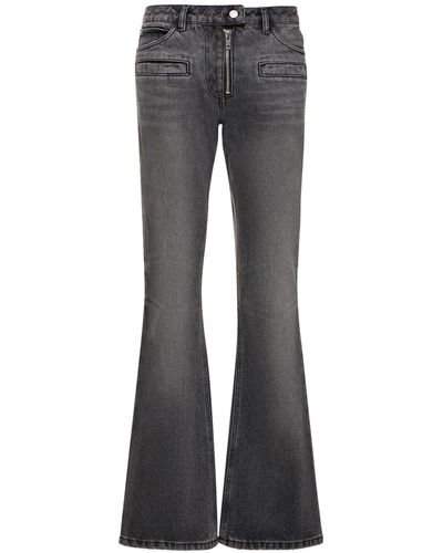 Courreges Zipped Denim Bootcut Jeans - Gray