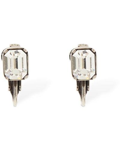 DSquared² D2 Sparkle Crystal Clip-On Earrings - White