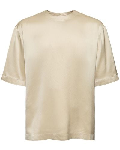 Nanushka サテンボクシーtシャツ - ナチュラル