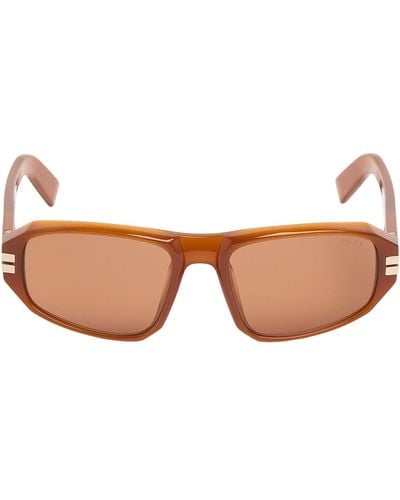 ZEGNA Squared Sunglasses - Brown