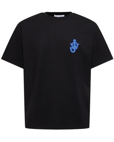 JW Anderson Anchor Patch Cotton Jersey T-Shirt - Black