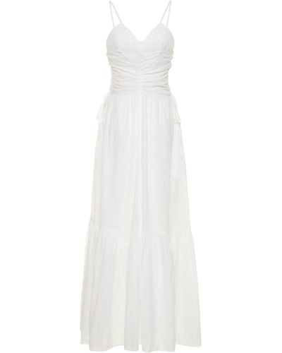 Isabel Marant Giana Cotton Voile Long Dress - White