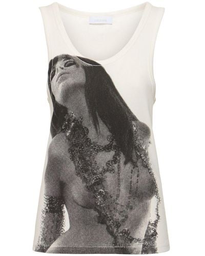 Rabanne Printed Jersey Top - Gray
