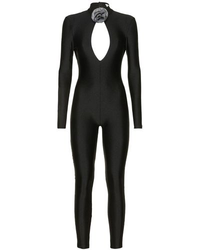 GIUSEPPE DI MORABITO Stretch Shiny Jersey Jumpsuit - Black
