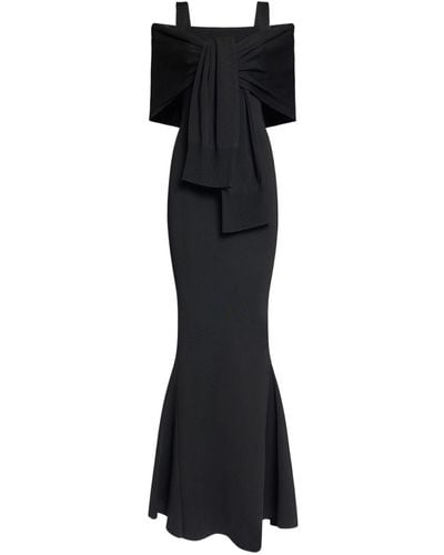 Jacquemus La Robe Doble Knit Dress W/ Knot - Black