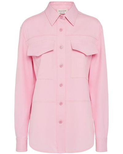 Alexander McQueen Camisa de algodón - Rosa