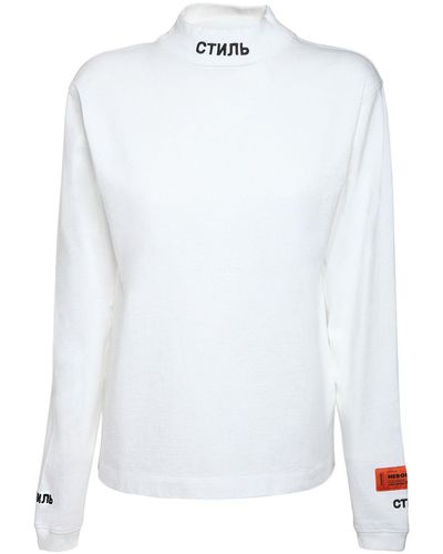 Heron Preston T-shirt Aus Baumwolljersey - Weiß