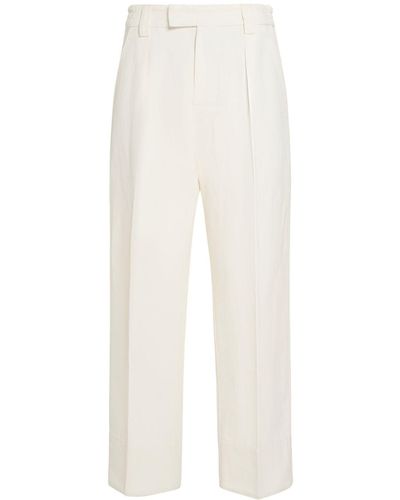 Loro Piana Reinga Linen Blend Cropped Trousers - White