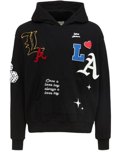 Lifted Anchors City Patches Cotton Hoodie - Black
