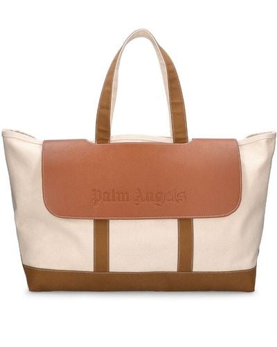 Palm Angels Classic Cotton Tote - Brown