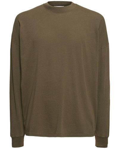 The Row Dolino Cotton Long Sleeve T-shirt - Green