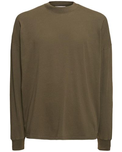 The Row Dolino Cotton Long Sleeve T-shirt - Green