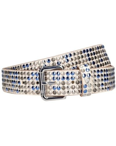 HTC 3.5cm 5.000 Studs Leather Belt - White