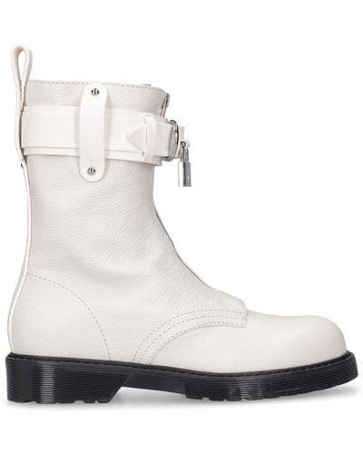 JW Anderson 25Mm Punk Combat Leather Ankle Boots - White
