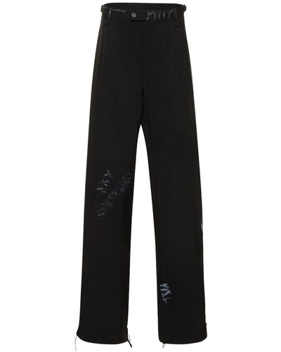 Balenciaga Barathea Fluid Wool Skater Pants - Black
