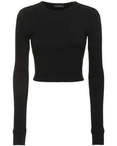 Wardrobe NYC Camiseta de algodón stretch - Negro