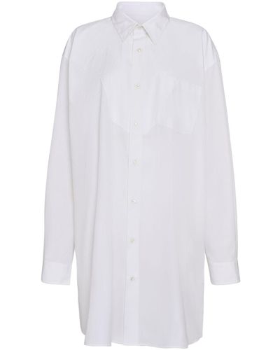 Maison Margiela オーバーサイズコットンポプリンロングシャツ - ホワイト