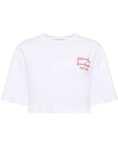 Philosophy Di Lorenzo Serafini Logo Cotton Cropped T-shirt - White