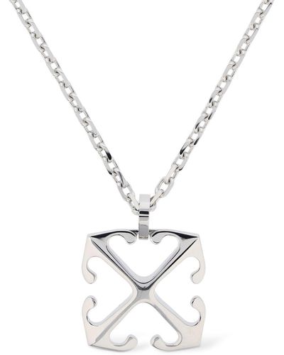 Off-White c/o Virgil Abloh Arrow Brass Pendant Necklace - White