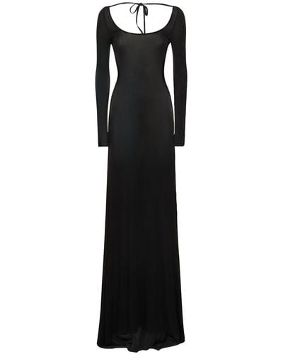 GIUSEPPE DI MORABITO Stretch Viscose Jersey Long Dress - Black