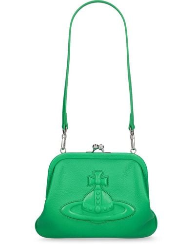 Vivienne Westwood Vivienne's Faux Leather Embossed Clutch - Green