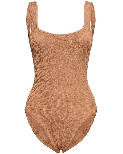 Hunza G Square Neck One Piece Swimsuit - Brown