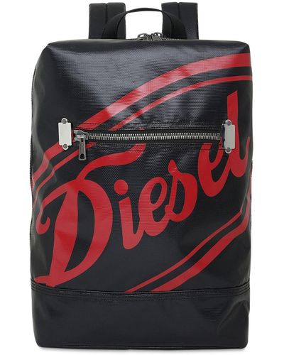 DIESEL Logo Print Tech Backpack - Black