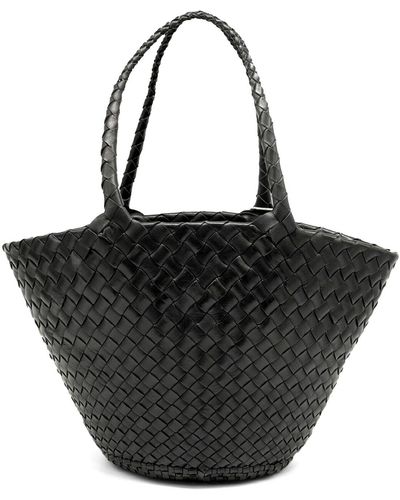 Dragon Diffusion Egola Hand-Braided Leather Tote Bag - Black
