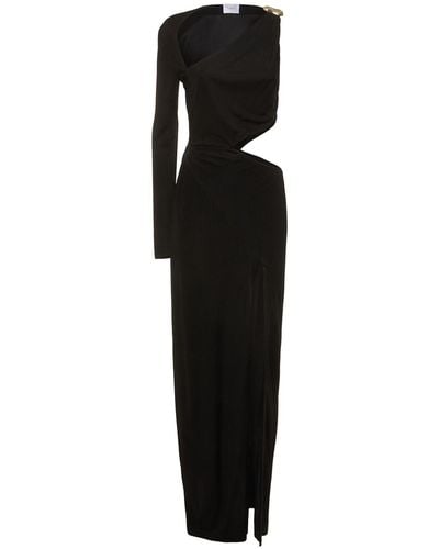Galvan London Cutout Jersey One Sleeve Long Dress - Black