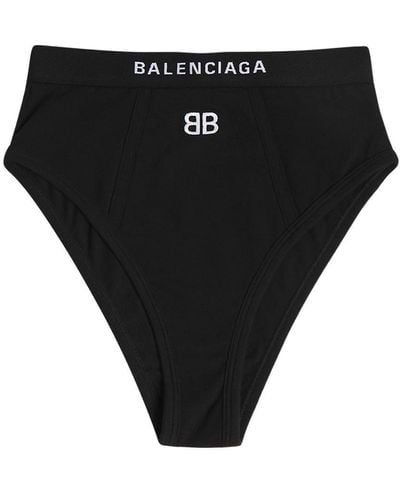 Balenciaga Braguitas Deportivas De Algodón Jersey - Negro