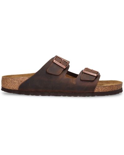 Birkenstock Sandales en cuir huilé arizona - Marron