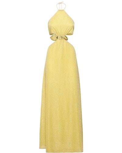 Oséree Lumiere Lurex Long Dress - Yellow