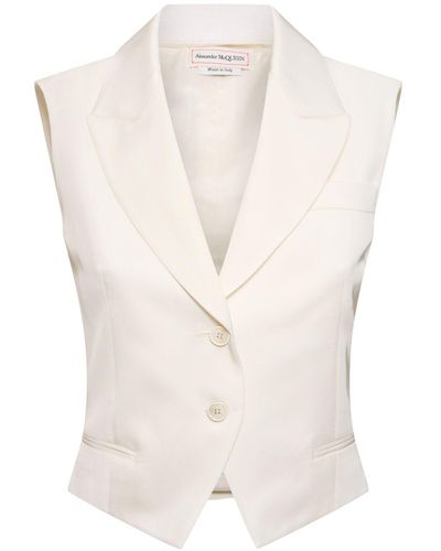 Alexander McQueen Tailored Viscose Vest - White