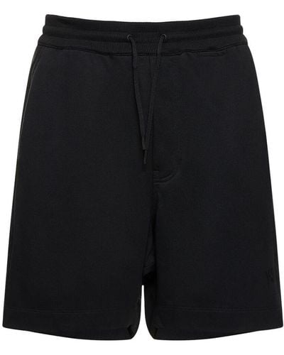 Y-3 Shorts de algodón de rizo - Negro