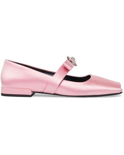 Versace Zapatos planos de seda 20mm - Rosa