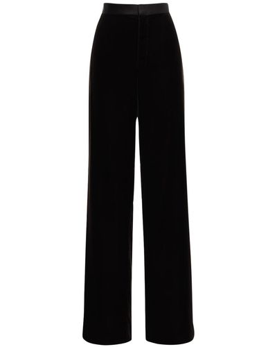 Ralph Lauren Collection Velvet Wide Leg Pants - Brown